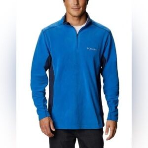 Mens Columbia Blue Quarter-Zip Pullover medium